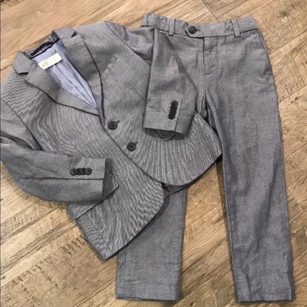 H&M Toddler Boys Blue Dot Fitted Suit 3-4 years